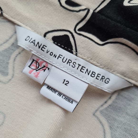 Diane Von Furstenberg DVF sz 12 Abigail Vintage 100% Silk Jersey Midi Wrap Dress - Picture 8 of 15